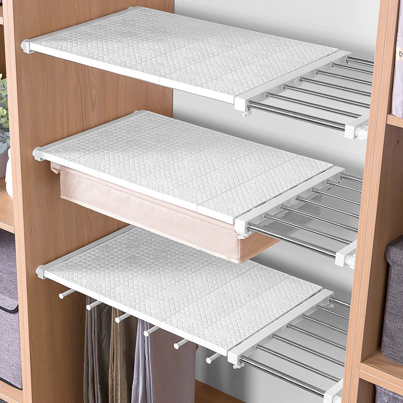 Prateleira Organizadora Ajustável para Armário | Space-Saving Cozinha e Roupeiro – Lumia