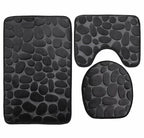 Kit Tapete de Banheiro 3 Peças Memory Foam – Textura 3D | Várias Cores
