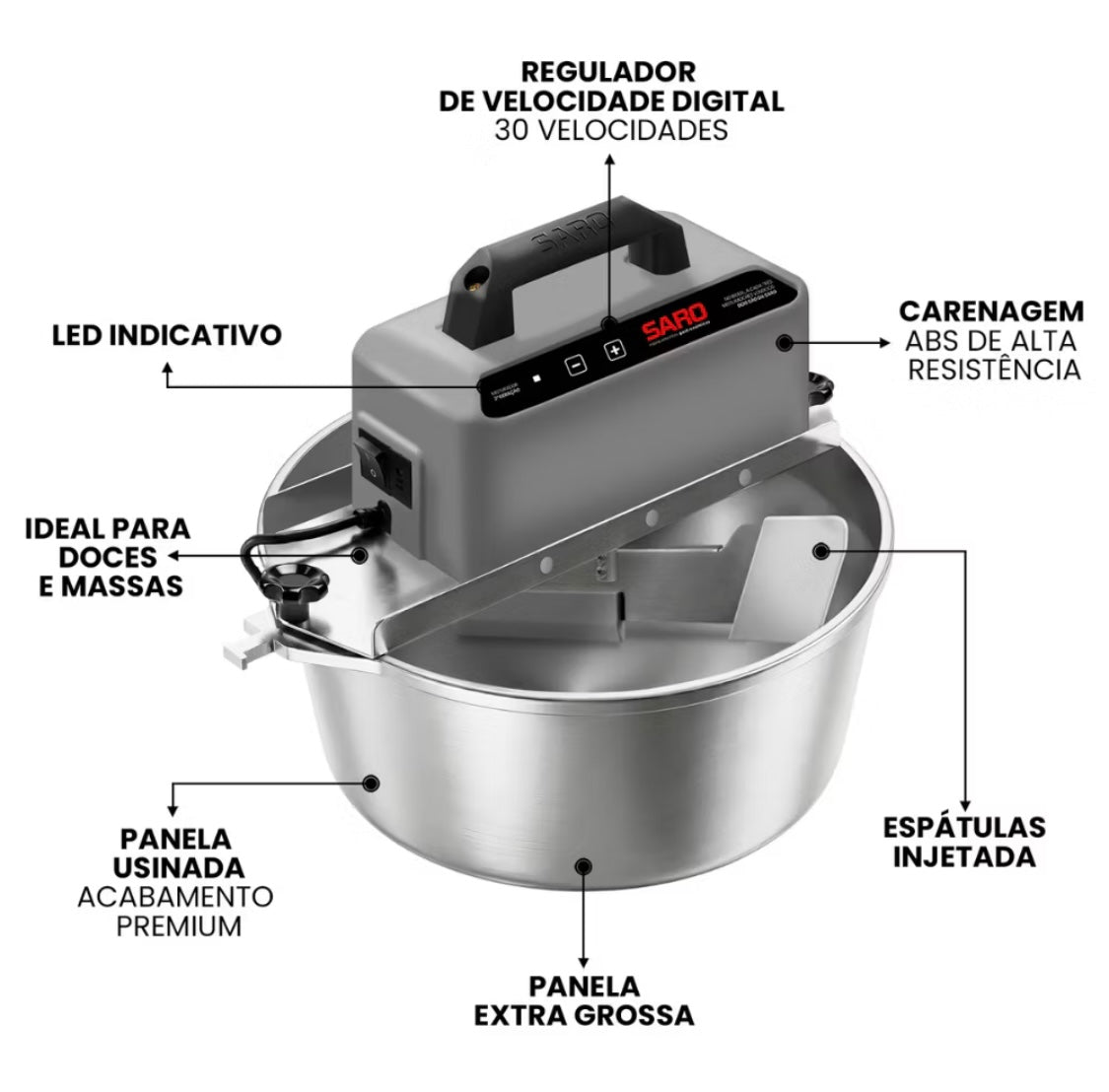 Misturador Gastronômico Saro Inox 30 Velocidades