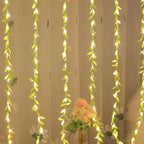 Cortina de Luzes Natalinas com Folhas – Encanto e Magia em Cada Detalhe